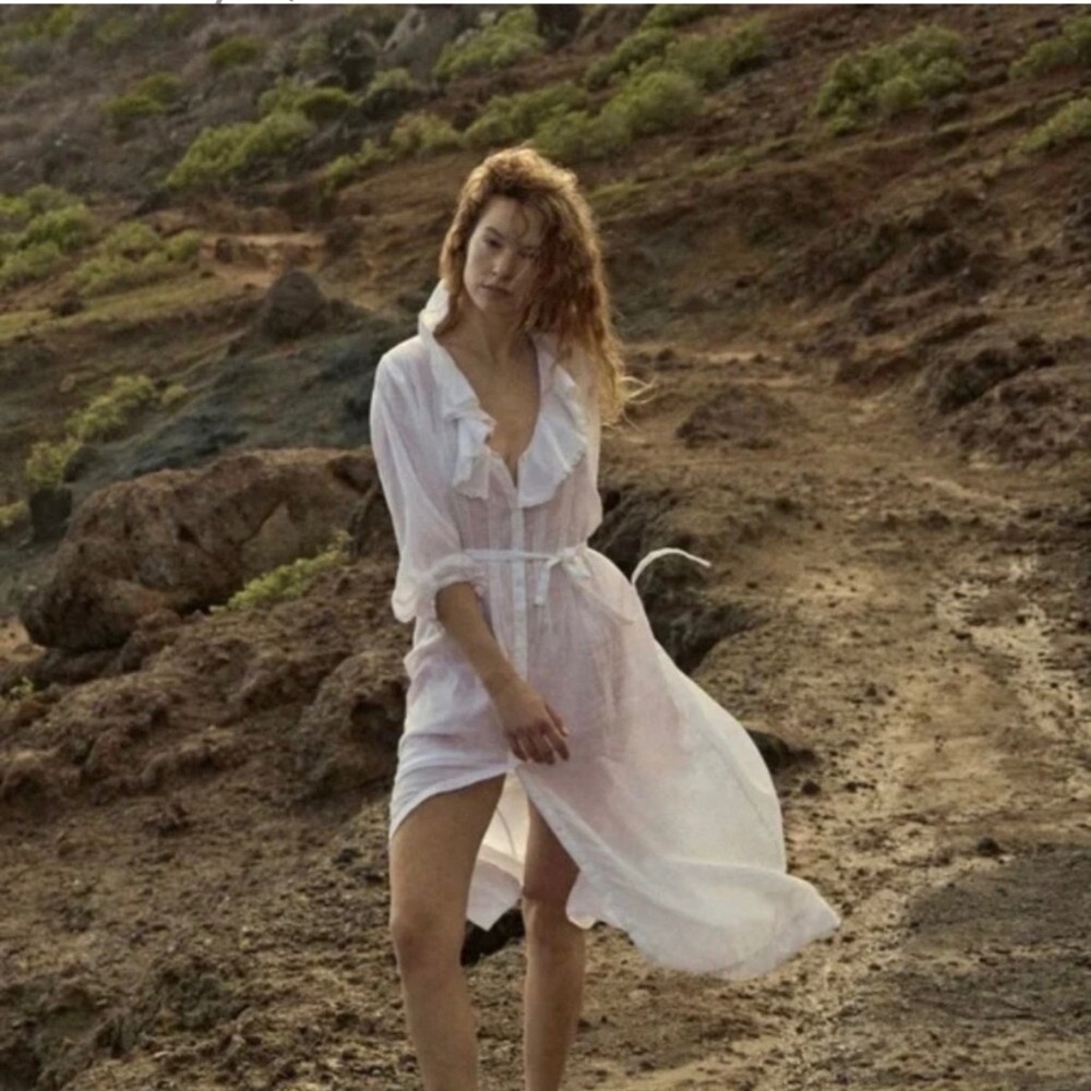 Doen Halina Dress in Salt- Ramie